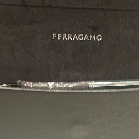 Ferragamo Womens Marchon Sunglasses Black Cateye Frame Silver Accent Modern NWT - Picture 7 of 16